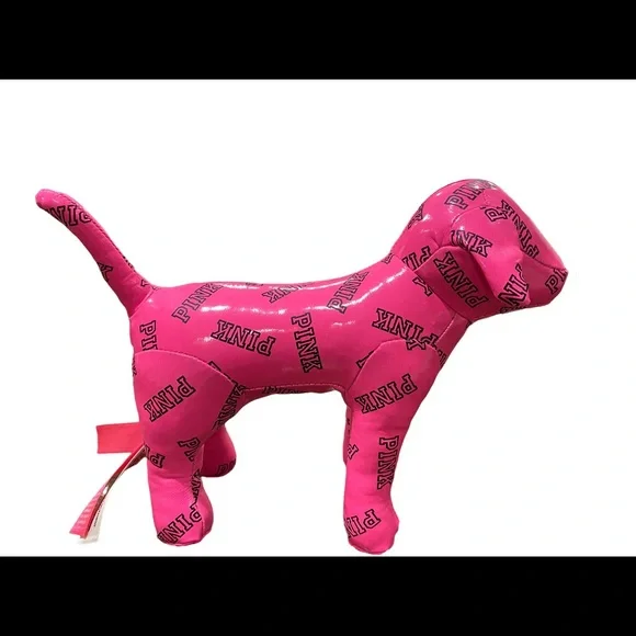 PINK Victoria's Secret Hot Pink Plush Dog (2015) - Picture 4 of 7